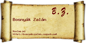 Bosnyák Zalán névjegykártya